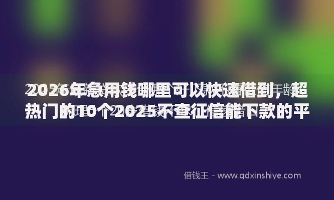 2026年急用钱哪里可以快速借到,超热门的10个2025不查征信能下款的平台推荐 2026年急用钱哪里可以快速借到,超热门的10个2025不查征信能下款的平台推荐