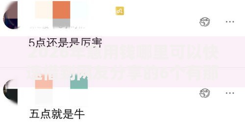 2026年急用钱哪里可以快速借到网友分享的6个有那些贷款平台不需要看征信我觉得不错！