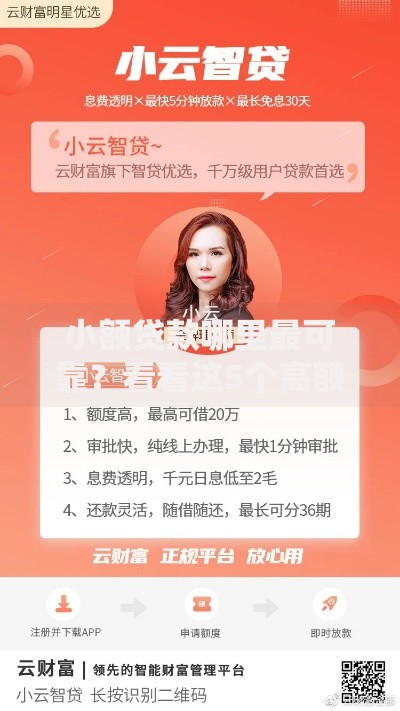小额贷款哪里最可靠？看看这5个高额度贷款平台怎么样