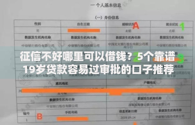 征信不好哪里可以借钱?5个靠谱19岁贷款容易过审批的口子推荐 征信不好哪里可以借钱?5个靠谱19岁贷款容易过审批的口子推荐