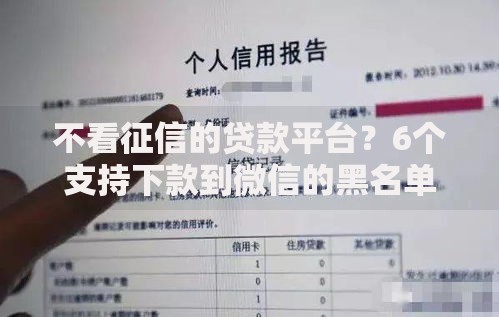 不看征信的贷款平台?6个支持下款到微信的黑名单可以贷款的口子 不看征信的贷款平台?6个支持下款到微信的黑名单可以贷款的口子