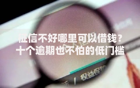 征信不好哪里可以借钱？十个逾期也不怕的低门槛不查征信的软件