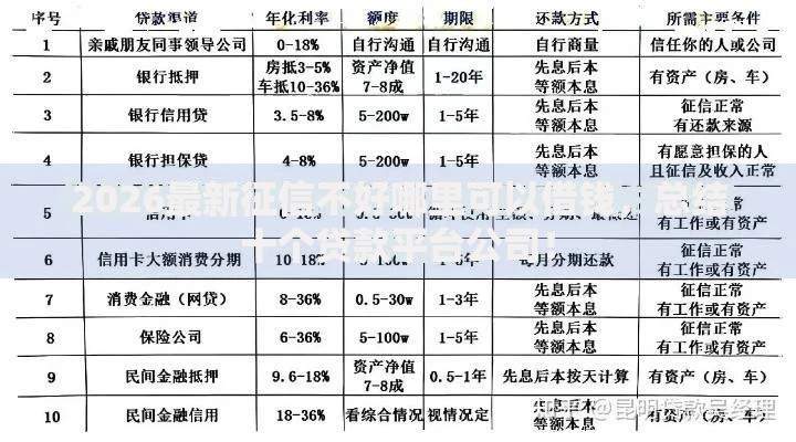 2026最新征信不好哪里可以借钱,总结十个贷款平台公司! 2026最新征信不好哪里可以借钱,总结十个贷款平台公司!