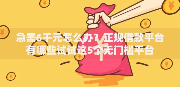 急需6千元怎么办？正规借款平台有哪些试试这5个无门槛平台