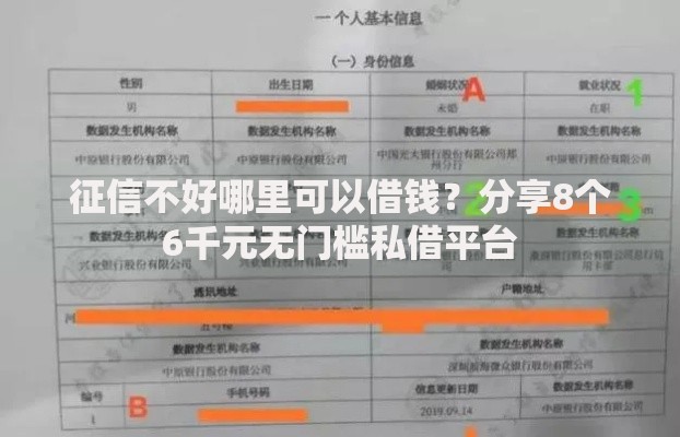 征信不好哪里可以借钱?分享8个6千元无门槛私借平台 征信不好哪里可以借钱?分享8个6千元无门槛私借平台