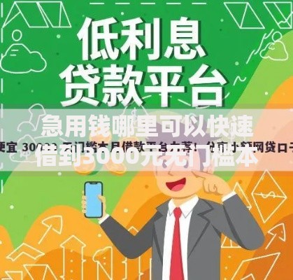 急用钱哪里可以快速借到3000元无门槛本月借款平台力荐！分享小额网贷口子3000元无门槛借款