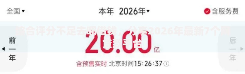 综合评分不足去哪借钱，分享2026年最新7个网贷款平台