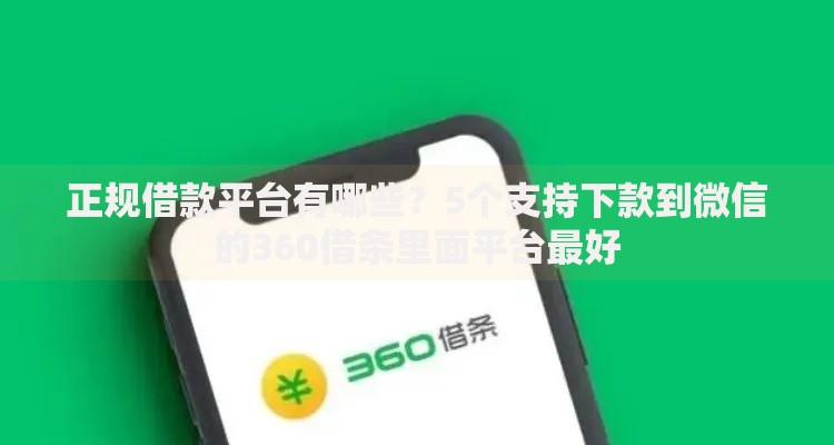 正规借款平台有哪些？5个支持下款到微信的360借条里面平台最好