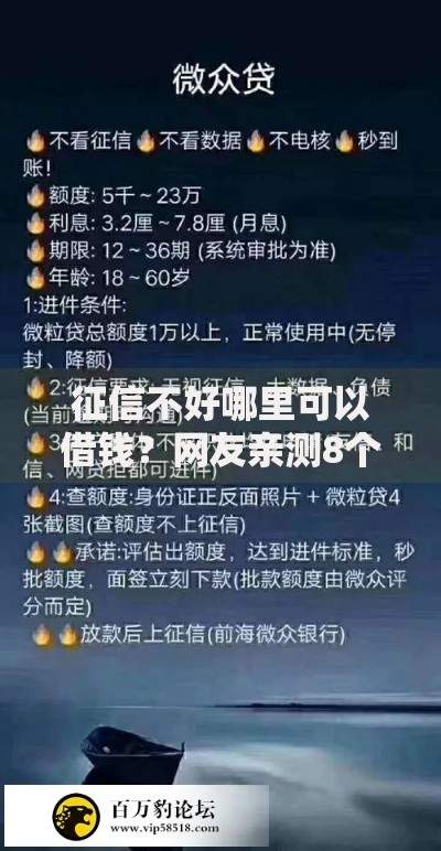 征信不好哪里可以借钱?网友亲测8个微信能贷款的平台盘点 征信不好哪里可以借钱?网友亲测8个微信能贷款的平台盘点