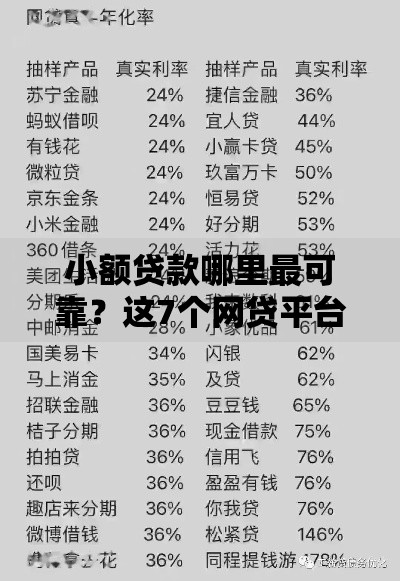 小额贷款哪里最可靠？这7个网贷平台利息低值得一试