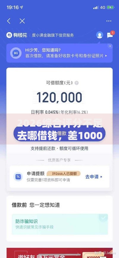 2026综合评分不足去哪借钱，差10000元就选这7个平台