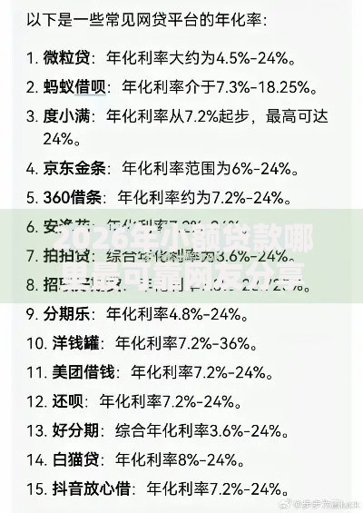 2026年小额贷款哪里最可靠网友分享的7个哪些借钱平台靠谱我觉得不错！